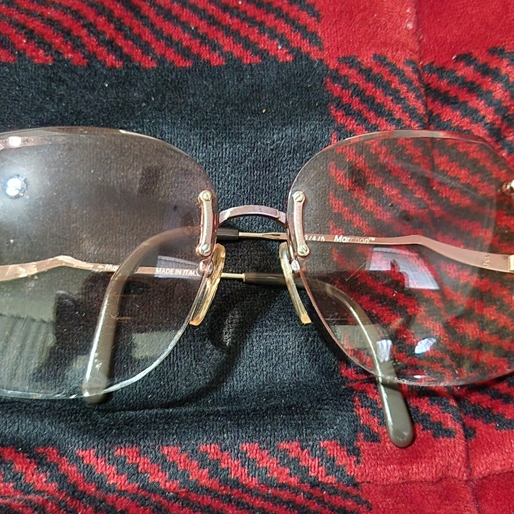 Gold Rimless Sunglasses - Picture 2 of 7